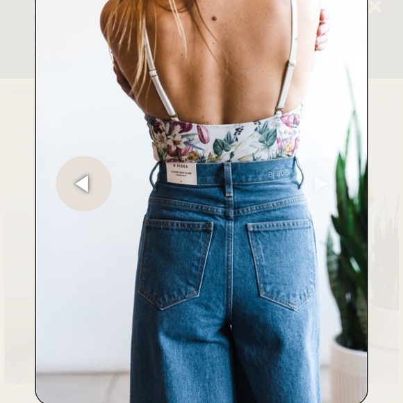 B SIDES Blue Wide Leg Jeans Claude Lasso Barrel 29 - Picture 6 of 11